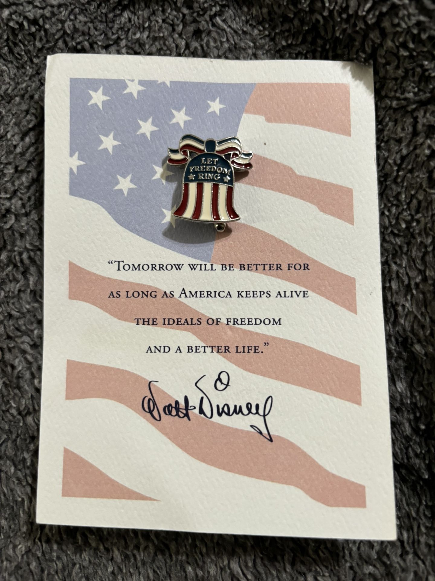 Disney Patriotic Liberty Bell 9/11 Remembrance Cast Gift USA Made Pin