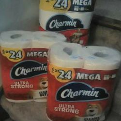 (3) pks of Charmin Utra Toilet Paper! 6 mega=24 reg per pk 