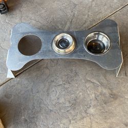 Aluminum Dog Tray for 3 bowls. Bowls Not YIncluded