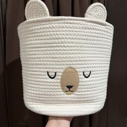 Coiled White Rope Basket 