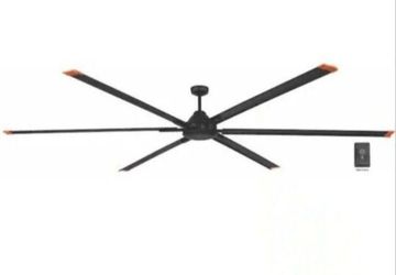 Commercial Electric High Velocity 10 ft. Indoor/Outdoor Matte Black Ceiling Fan with Wall Control Included
