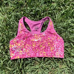 Nike Pro Sports Bra Pink Multicolor Size Medium Athleisure Workout
