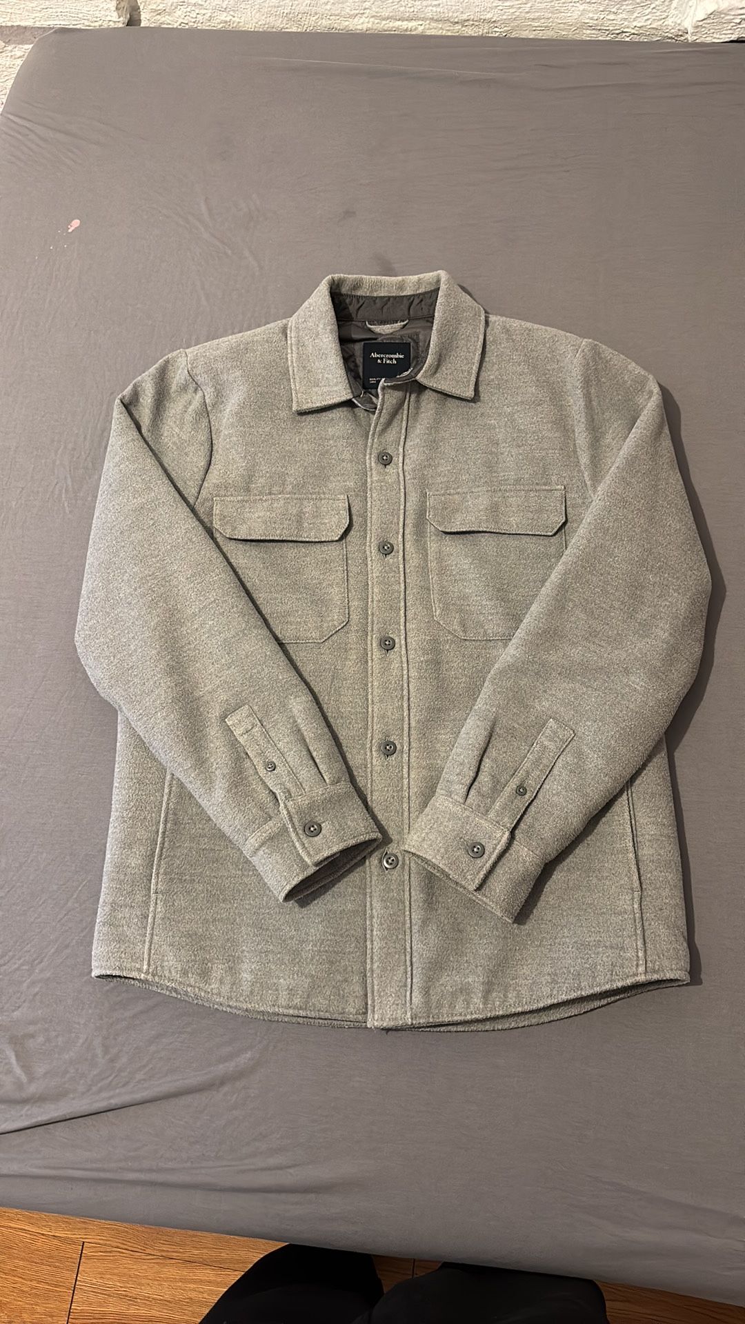 Abercrombie Grey Wool Patted Jacket