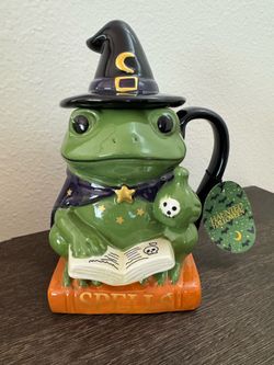 Halloween frog mug with lid