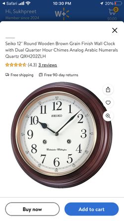 Seiko 12” Wooden wall Clock