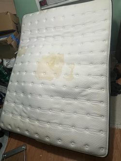 Cali king bed frame +box spring, also a queen  mattress