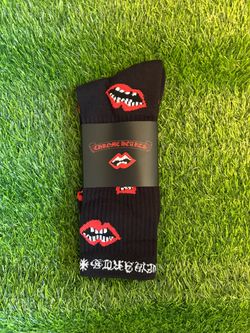 Black Chrome Heart Chomper Socks