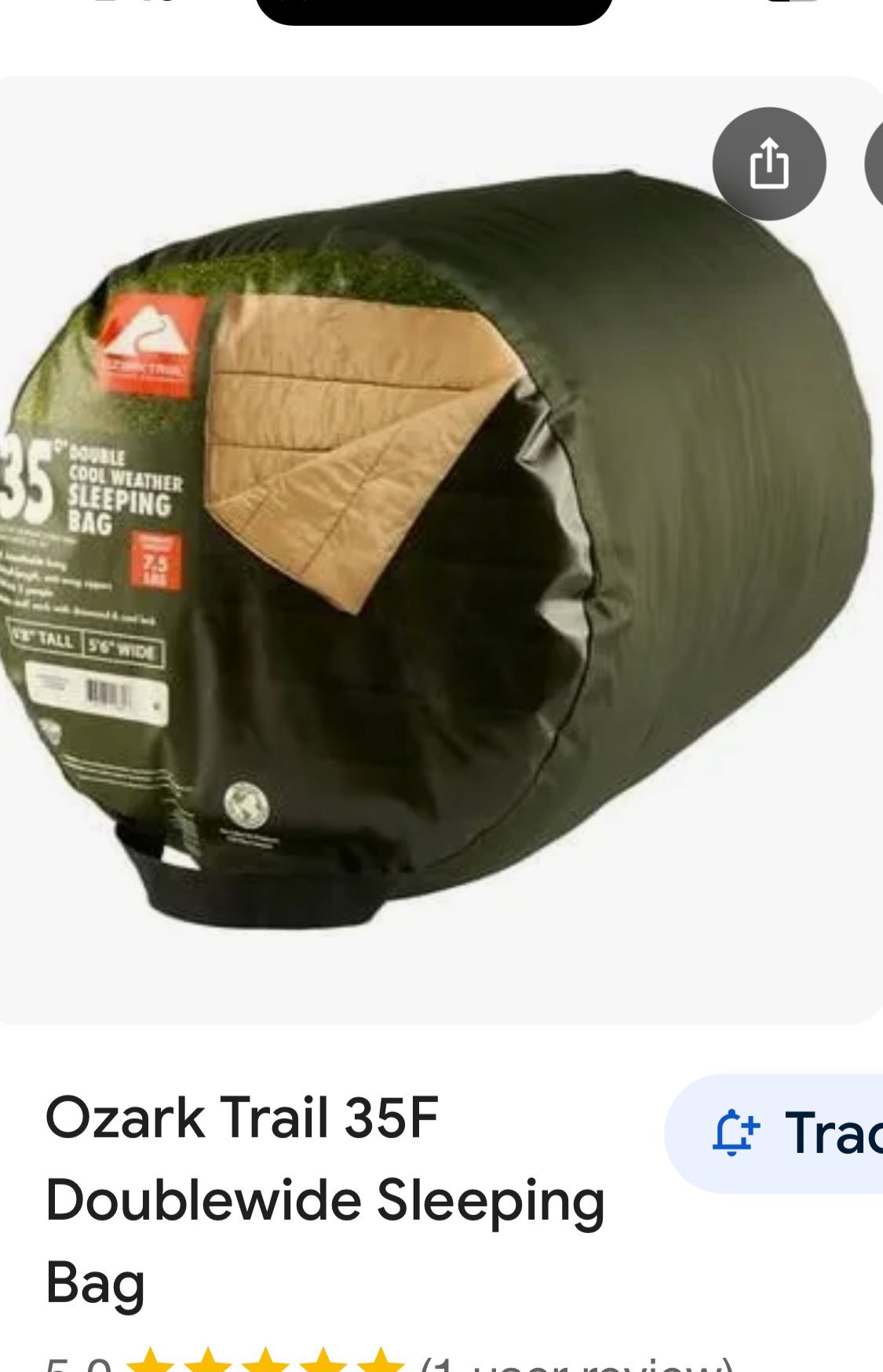 Ozark Trail New Double Wide Sleeping Bag