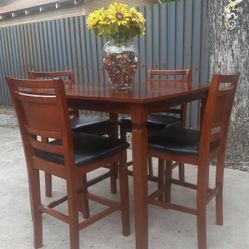 COMEDOR ALTO 5 PIEZAS MADERA SOLIDA!!!