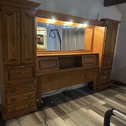 Would oak head board king size