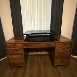6 Drawer Desk with Computer Riser