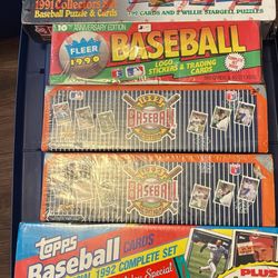 5 90’s Complete Baseball Sets: 90 Fleer, 2 92 Upperdeck, 92 Topps, 91 Donruss Sealed
