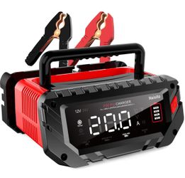 20 Amp Lithium Battery Charger, 12V and 24V Lifepo4,Lead-Acid(AGM/Gel/SLA..) Portable Car Battery Charger,Battery Maintainer, Trickle Charger, and Bat
