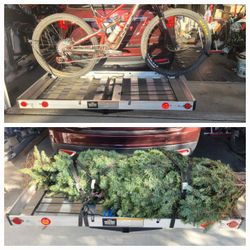 Aluminum 2 in 1 Folding Cargo Bike Hitch Rack