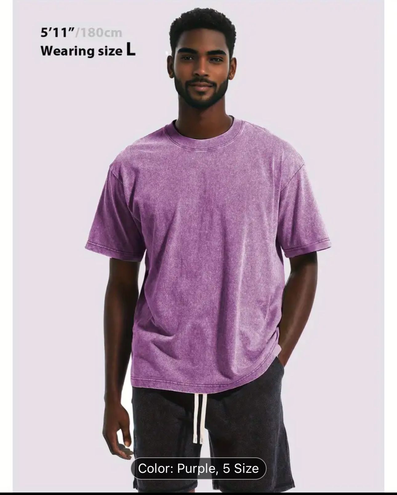 VINTAGE SHIRT 100% Cottom -PURPLE