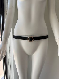 Belt with Gold Circle Buckle