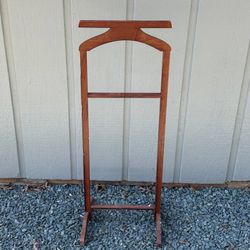 Vintage Mid Century Wood Clothes Valet Butler Stand