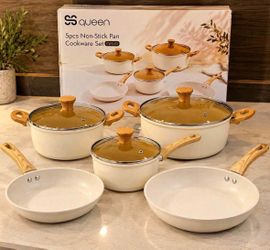5 pcs Pots and Pans Set, Ceramic Cookware Set