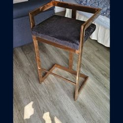 Bar Stools | Tov - Rose Gold/Marquee Black Velvet | Qty 2