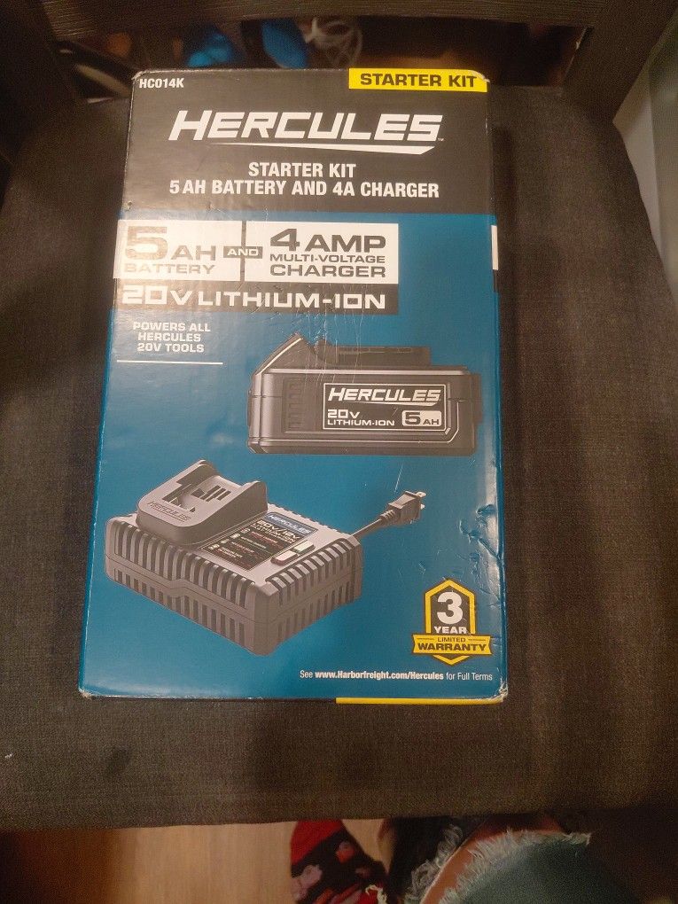 Hercules starter kit 5AH battery in for a charger