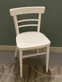 Strong, Small, White-Painted, Solid Hardwood Desk Chair - firm posted price.