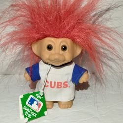 Russ Good Luck Troll Doll Chicago Cubs Baseball 6 inch Tag Vintage 1991 MLB 