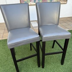Set of 2 Steve Silver Carrara Barstools Steel Gray Black30” Seat Height
