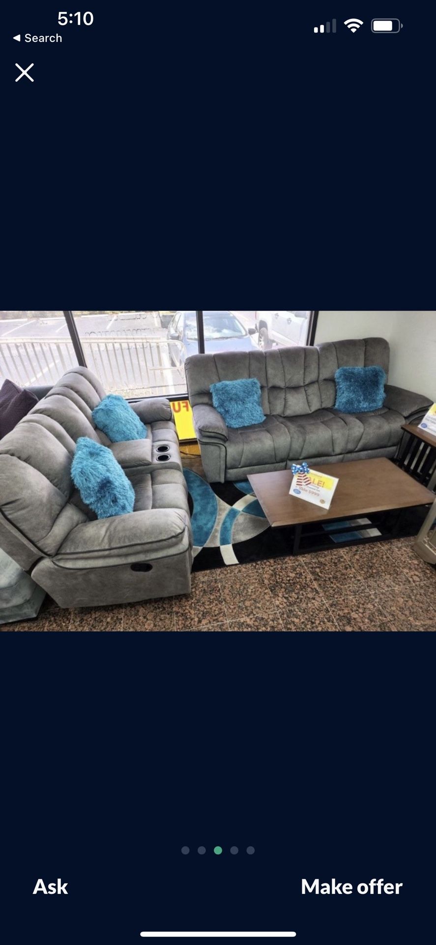Grey Barcelona Loveseat And Sofa!1299!*SAME DAY DELIVERY*NO CREDIT NEEDED* for Sale in Lakeland