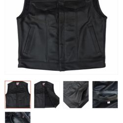 Lil Joes Large Leather Vest NEW Club Style Biker