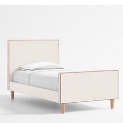 Crate Barel Linen Cream Twin Bed 