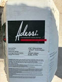 Adessi Contemporary Porcelain Tile 8x9 hexagon   72 pieces