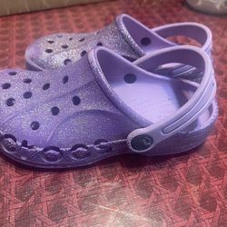 Purple crocs sparkle, children’s 13