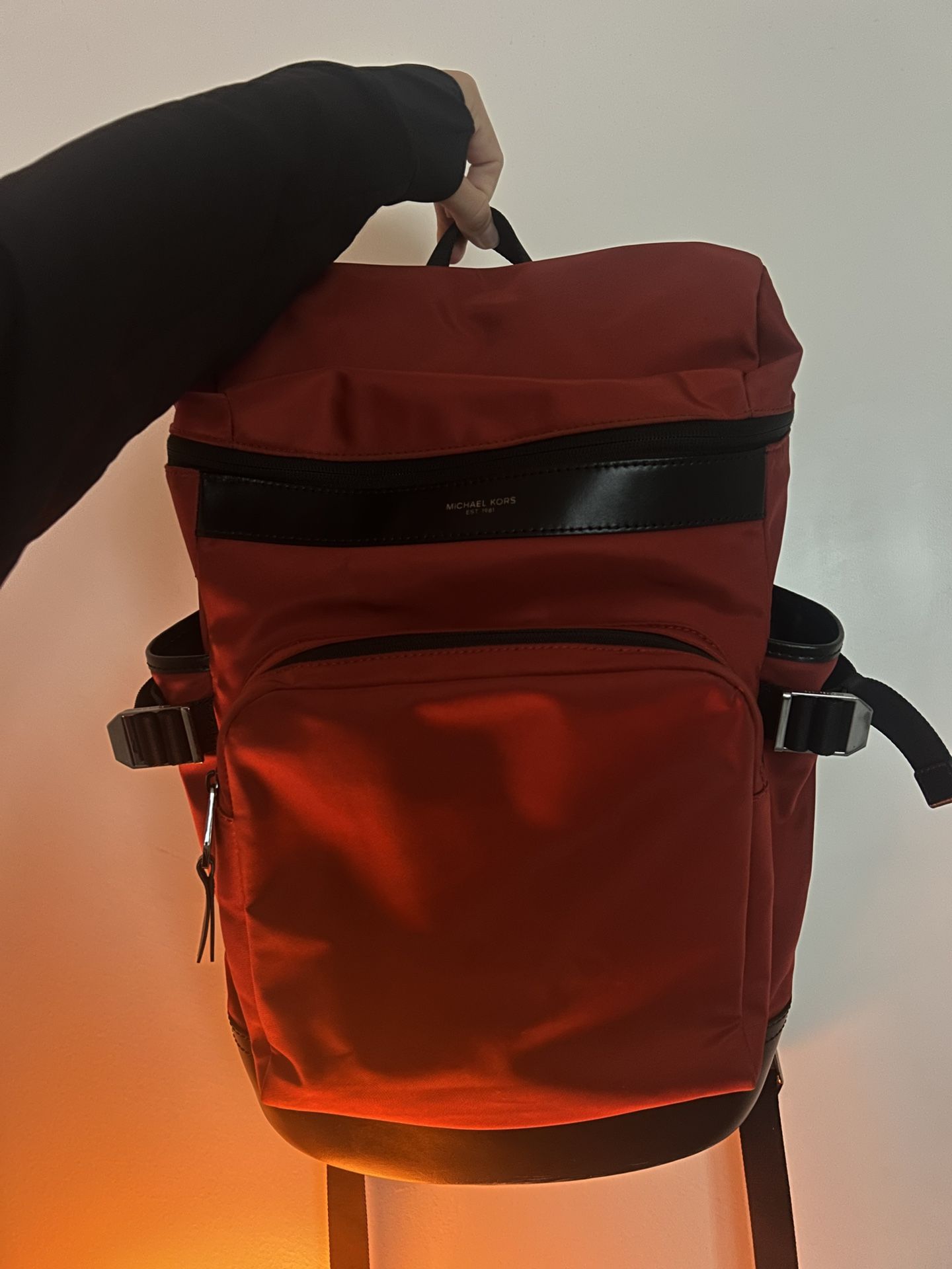 Michael Kors Red Backpack – Laptop Pocket – Excellent Condition