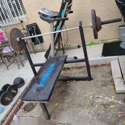 Bench Press Olimpic Bar Weights Dumbbells Medicine Ball