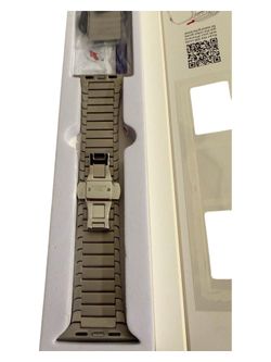 WINGLE Apple Watch Link Band Stainless Steel Titanium Color Metal Strap with