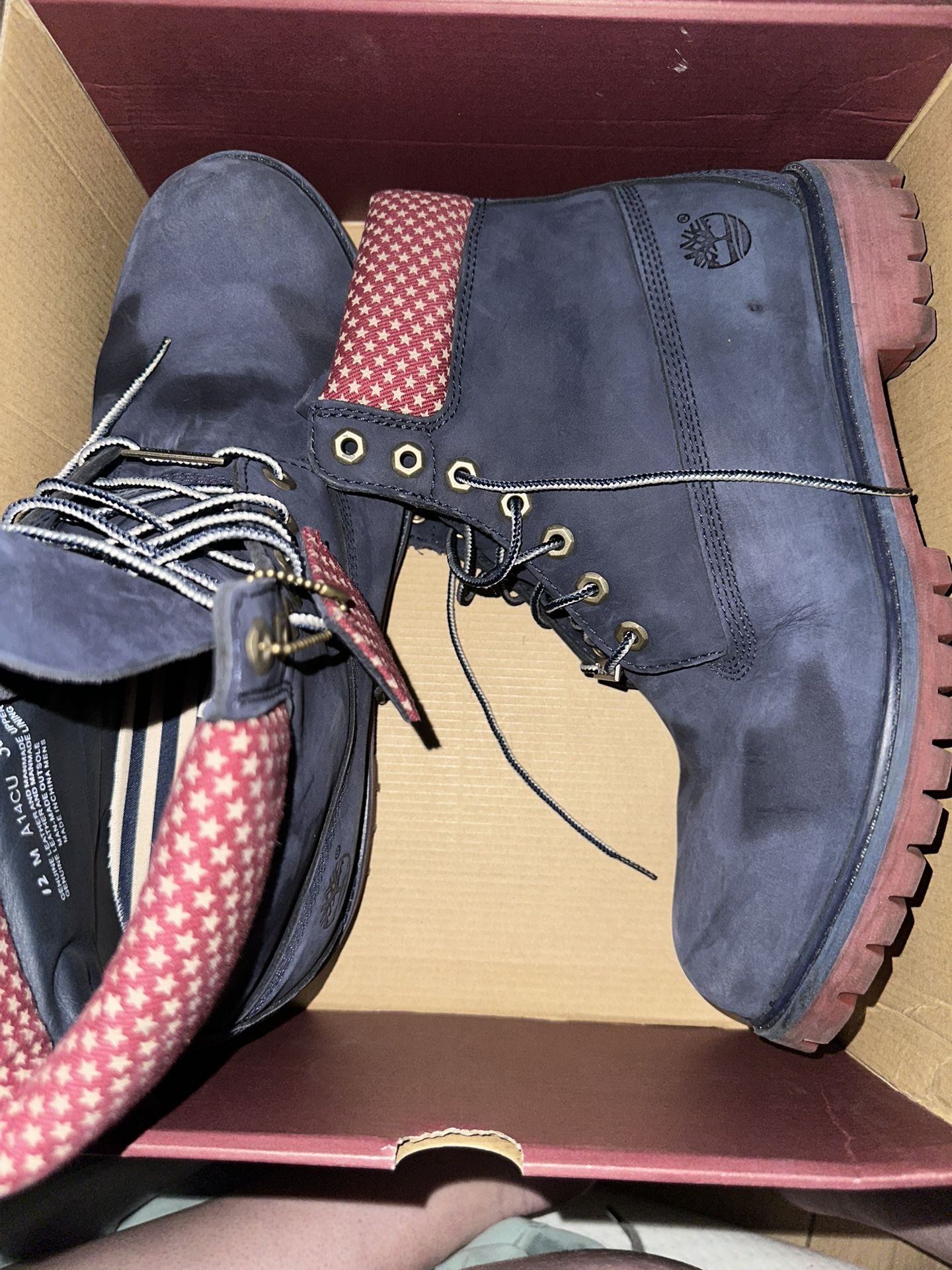Navy Blue And Red Timberland 12