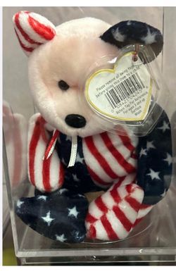 Ty beanie baby spangled the bear pink face