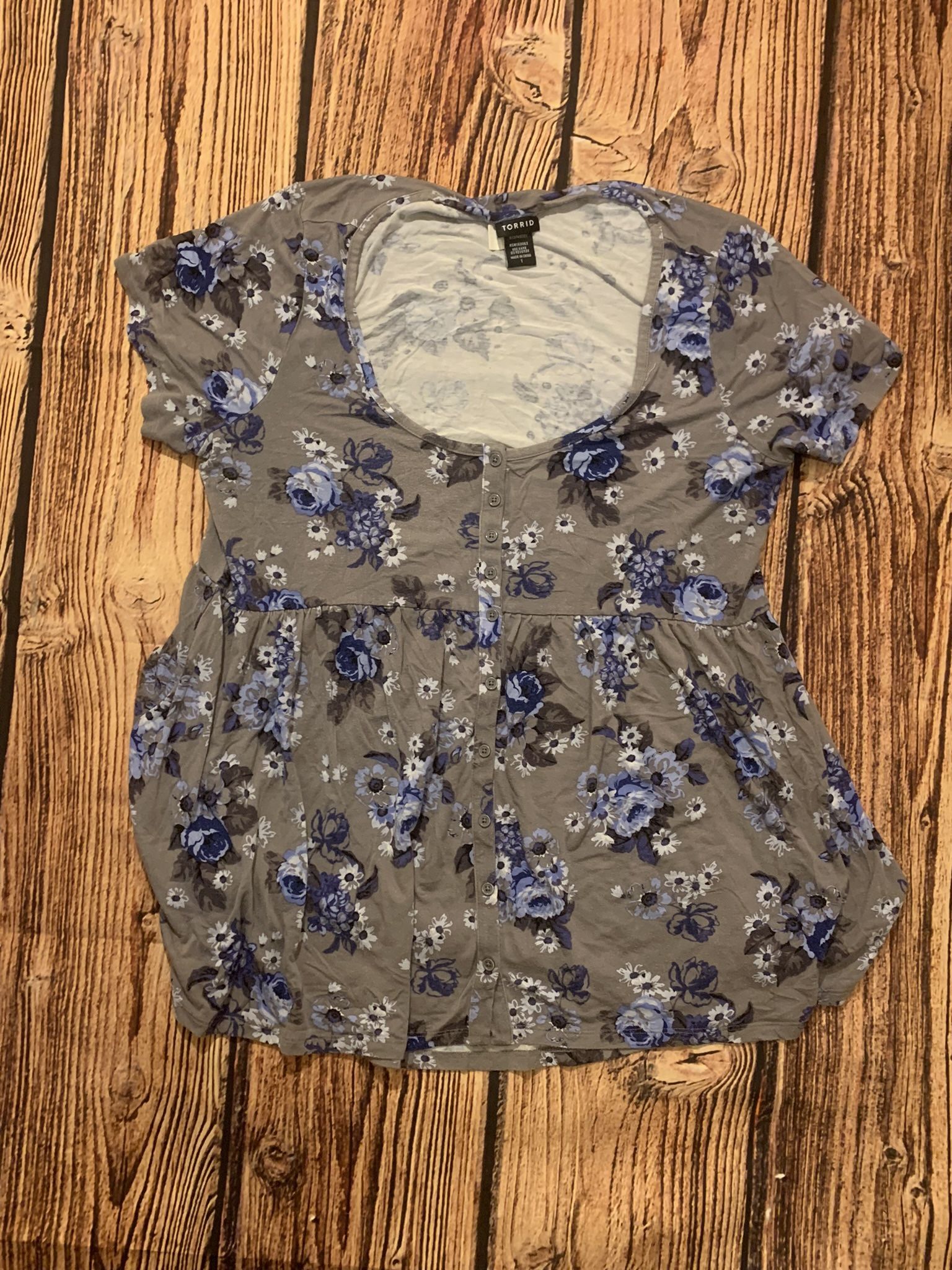 Women’s Floral Print Blouse 1X