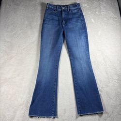 Mother Jeans The Hustler Flood Fray Whatever You Want Women’s 26 Blue Flare NEW