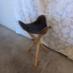 Leather Folding Stool