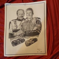 Dale Earnhardt And JR Arist Poster $15 Obo