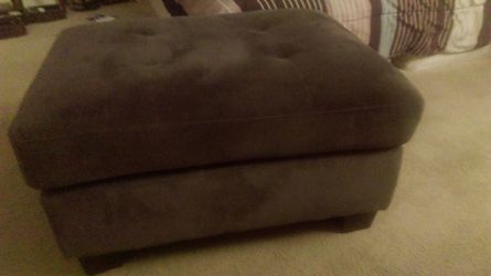 Plush Grey Ottoman