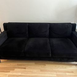 78” Black Sofa 