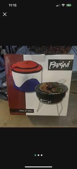 Parini Chill N Grill Portable BBQ & Cooler Bag Red White Blue Camping NEW in BOX