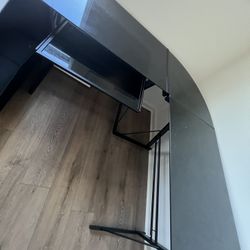 Black Glass And Aluminum Desk