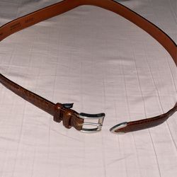 Crook Horn Genuine Croc Leather Belt