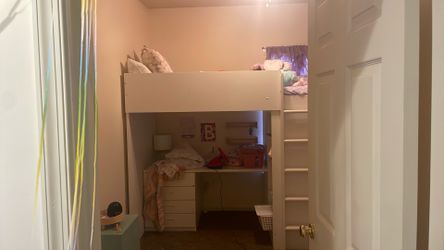 Ikea loft bed with desk and closet