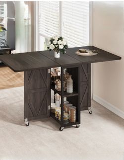 BRAND NEW IN BOX Jocoevol Space Saving Folding Dining Table (Dark Walnut / Vintage Finish)