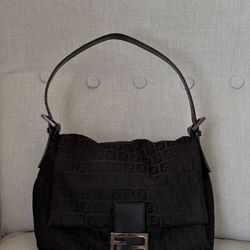 Fendi Zucchino Mama Forever Hobo Black