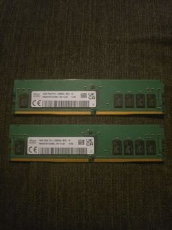 RAM 16GB 2Rx8 PC4-3200AA. Two sticks